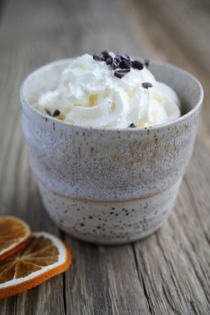 handgetöpferter beigranit Kaffee Becher